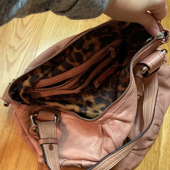 B MAKOWSKY Pink Genuine Leather Hand Bag Shoulder Satchel Bag Purse - Picture 5 of 9